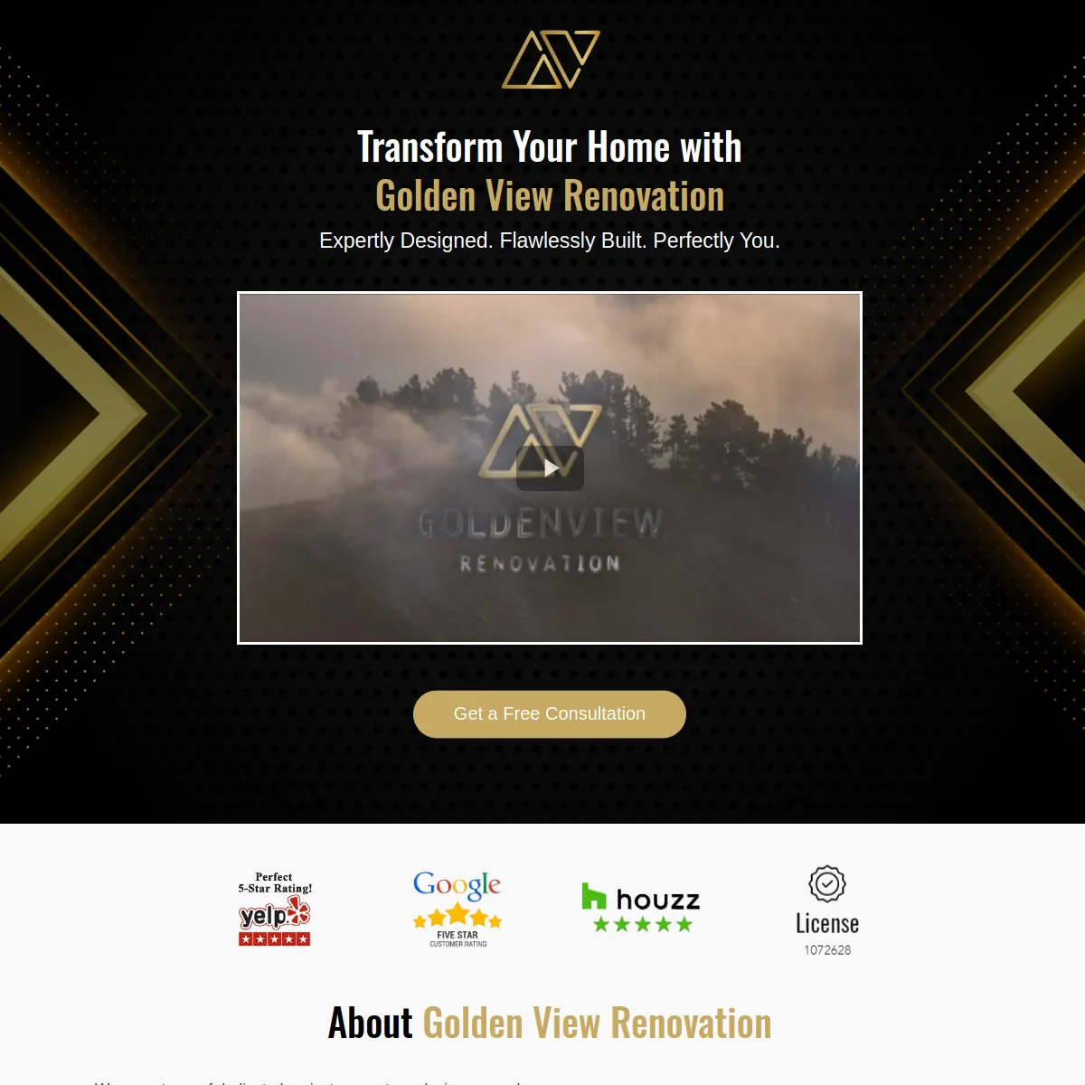 Golden View Renovation website built by VIPBizExpert