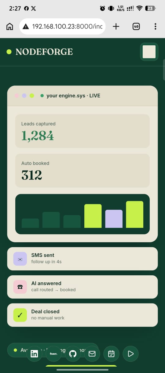 Website and software interface example